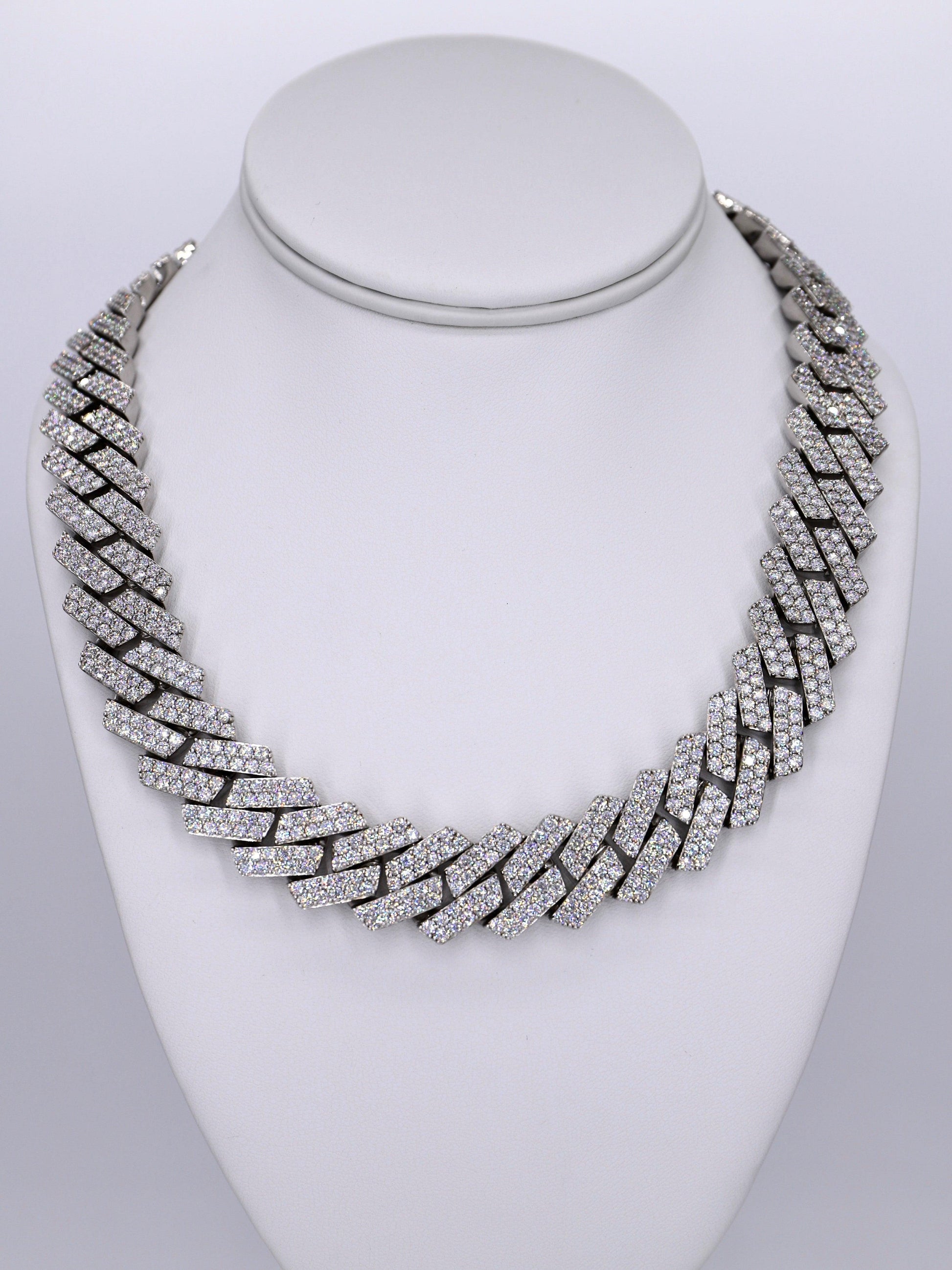 2 Row VVS Moissanite Daimond 18MM 24Inch Cuban - Moissanite Bazaar - moissanitebazaar.com