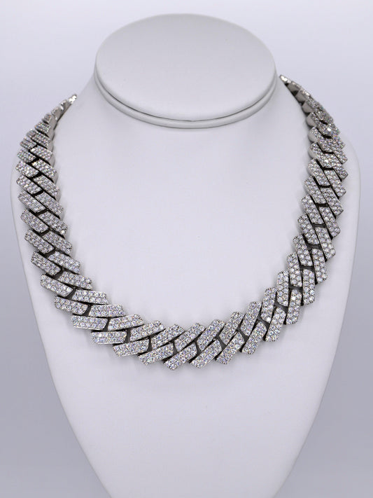 2 Row VVS Moissanite Daimond 18MM 24Inch Cuban - Moissanite Bazaar - moissanitebazaar.com