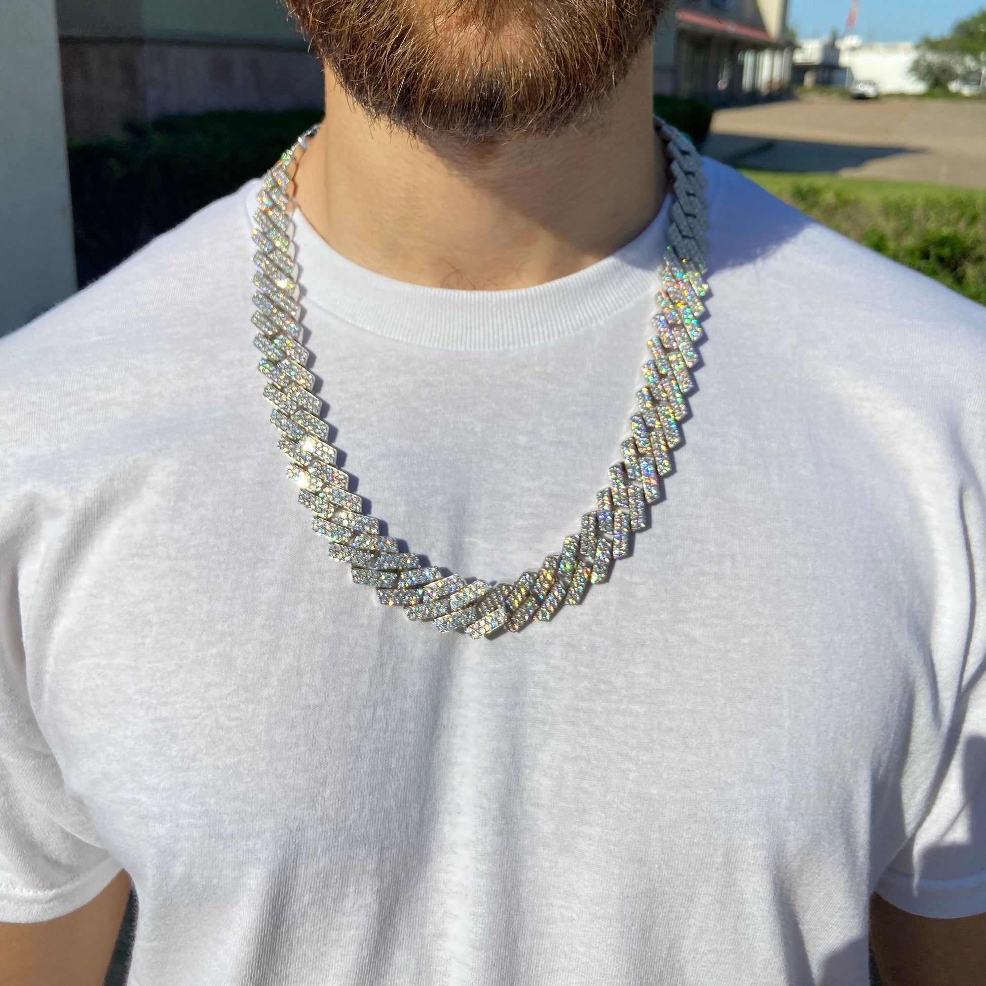 2 Row VVS Moissanite Daimond 18MM 24Inch Cuban - Moissanite Bazaar - moissanitebazaar.com