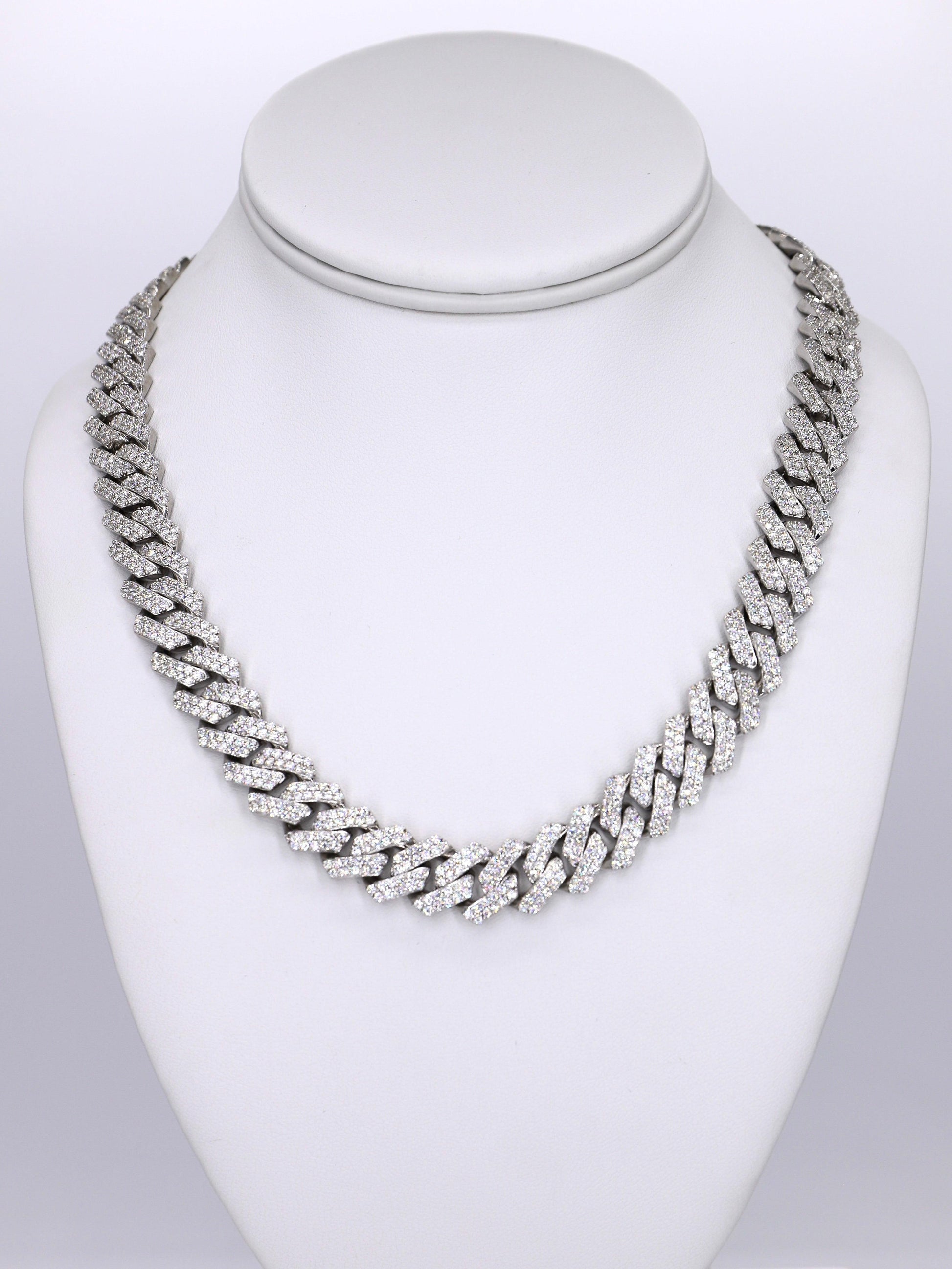 2 Row VVS Moissanite Diamond 12MM 22Inch Cuban - Moissanite Bazaar - moissanitebazaar.com