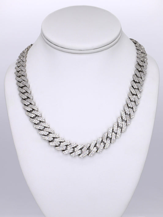 2 Row VVS Moissanite Diamond 12MM 22Inch Cuban - Moissanite Bazaar - moissanitebazaar.com
