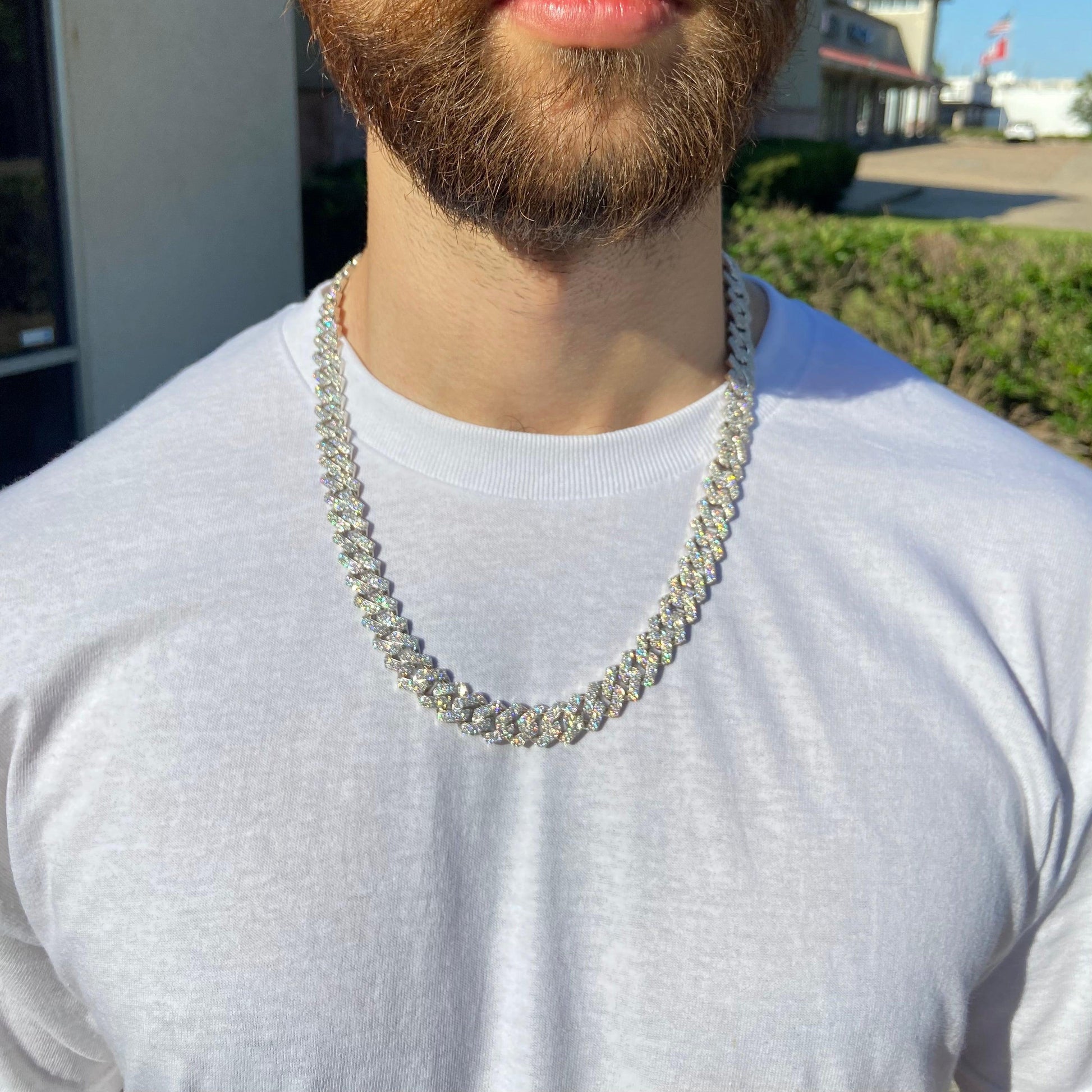 2 Row VVS Moissanite Diamond 12MM 22Inch Cuban - Moissanite Bazaar - moissanitebazaar.com