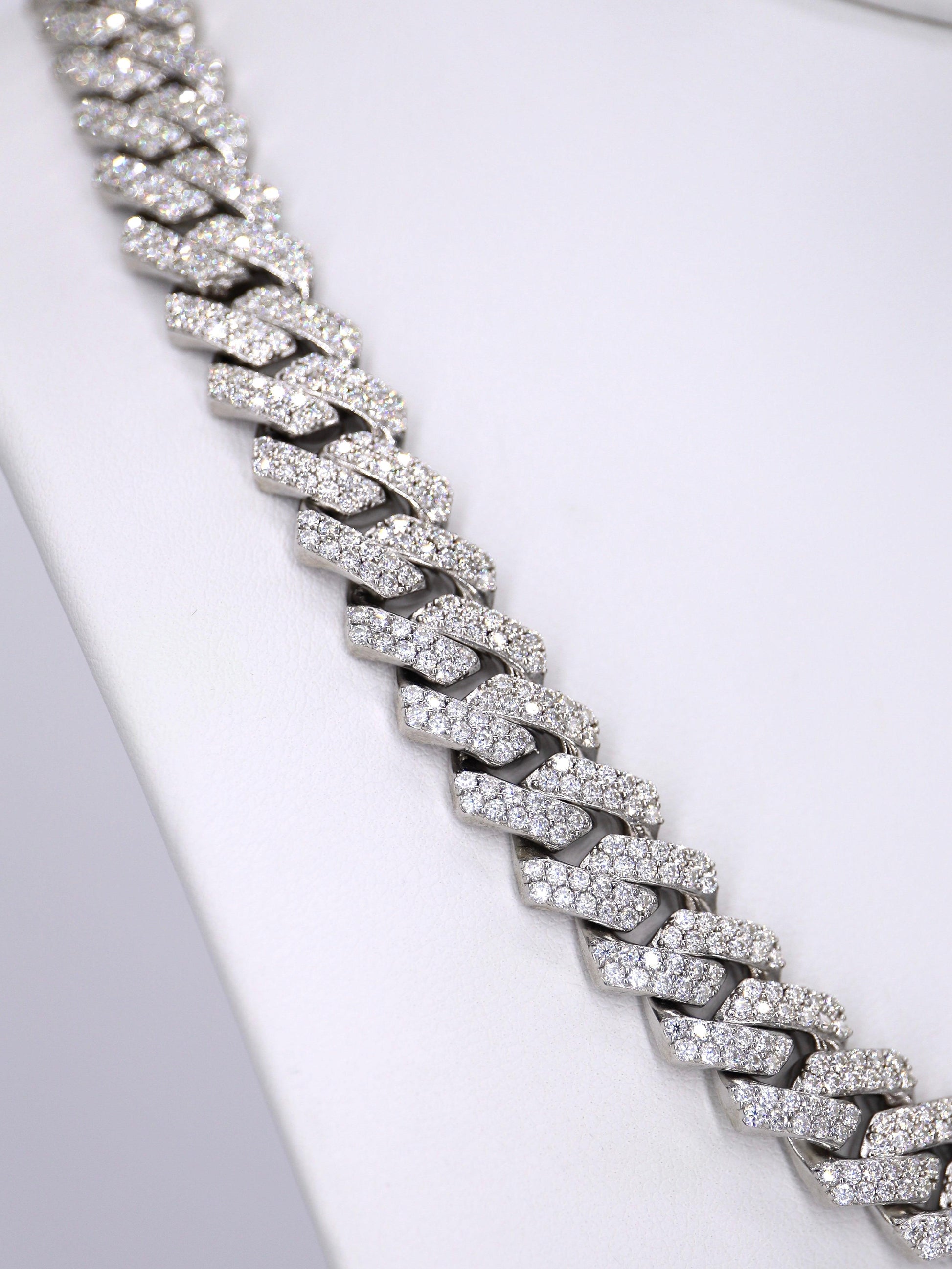 2 Row VVS Moissanite Diamond 12MM 22Inch Cuban - Moissanite Bazaar - moissanitebazaar.com