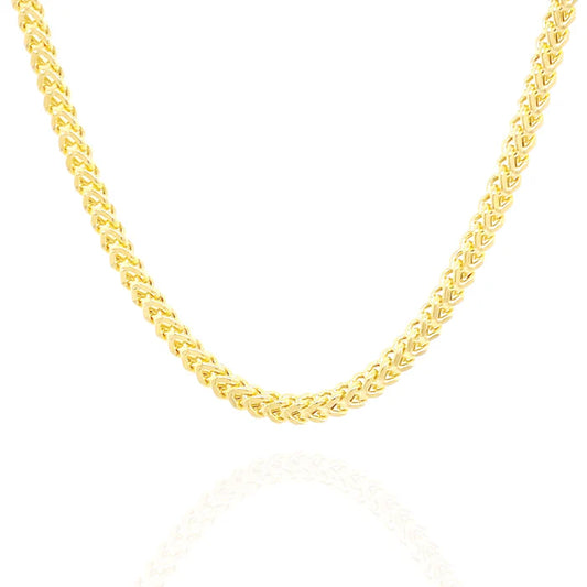 10KT Semi-Solid Square Franco Yellow Gold Chain