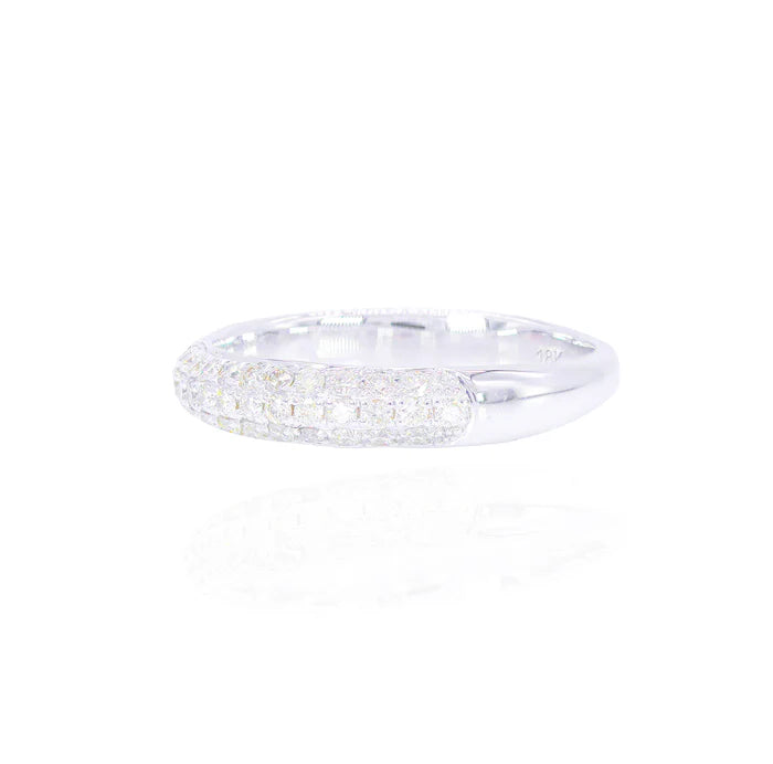 Rounded 3-Row Diamond Band
