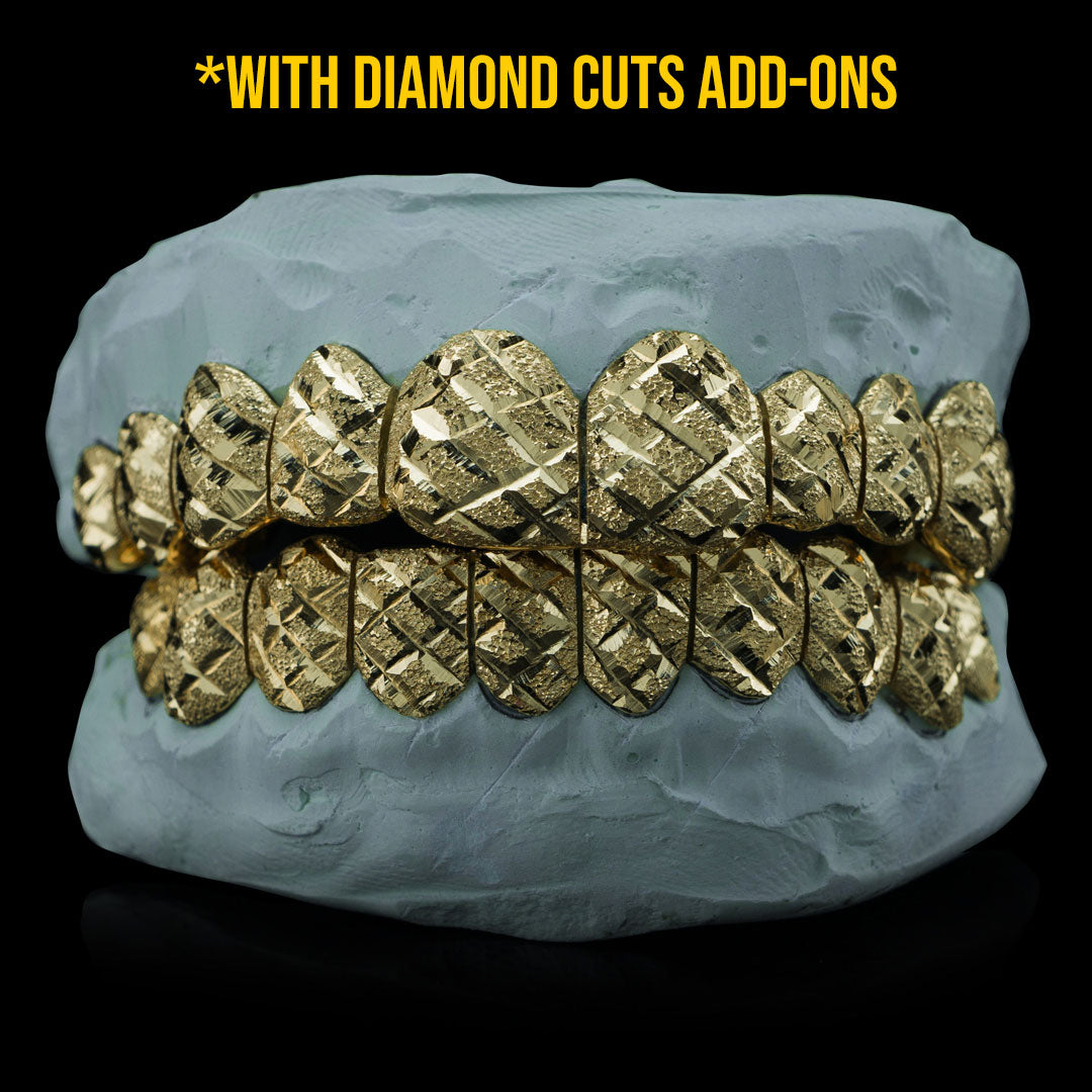 Custom Solid Gold Diamond Dust Grillz