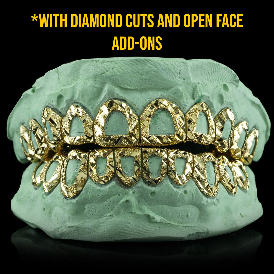 Custom Solid Gold Diamond Dust Grillz