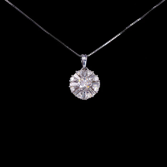 45 Pointer Center Baguette Cluster Diamond Charm