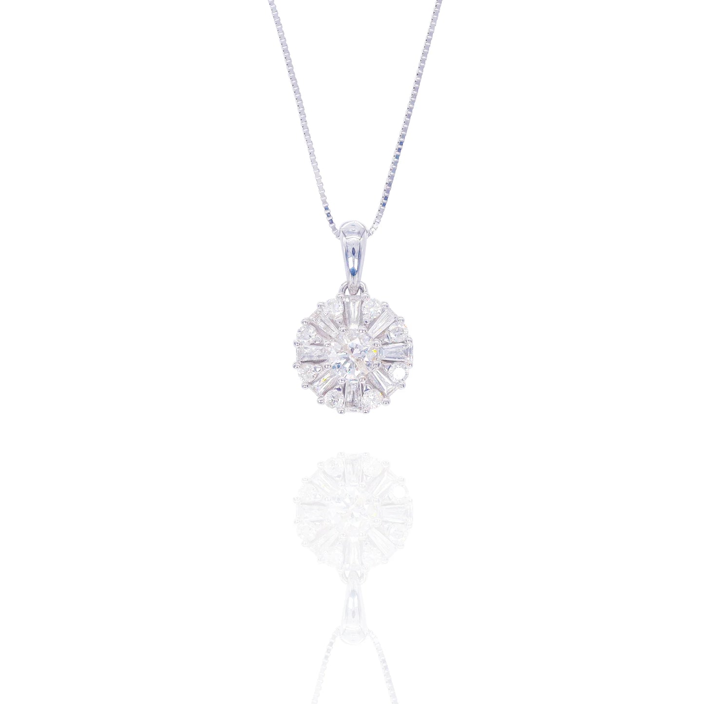 45 Pointer Center Baguette Cluster Diamond Charm