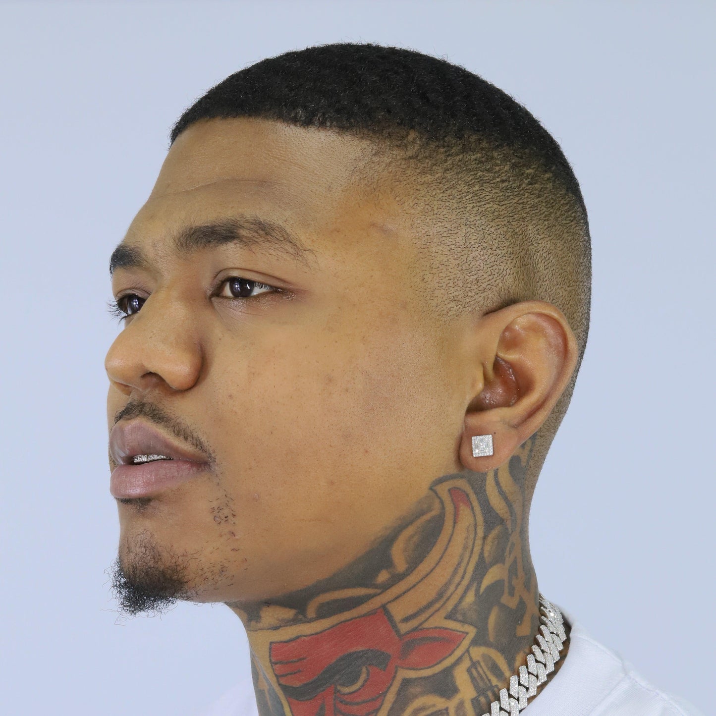 Square Multi Stone Iced VVS Moissanite Daimond Earrings - Moissanite Bazaar - moissanitebazaar.com