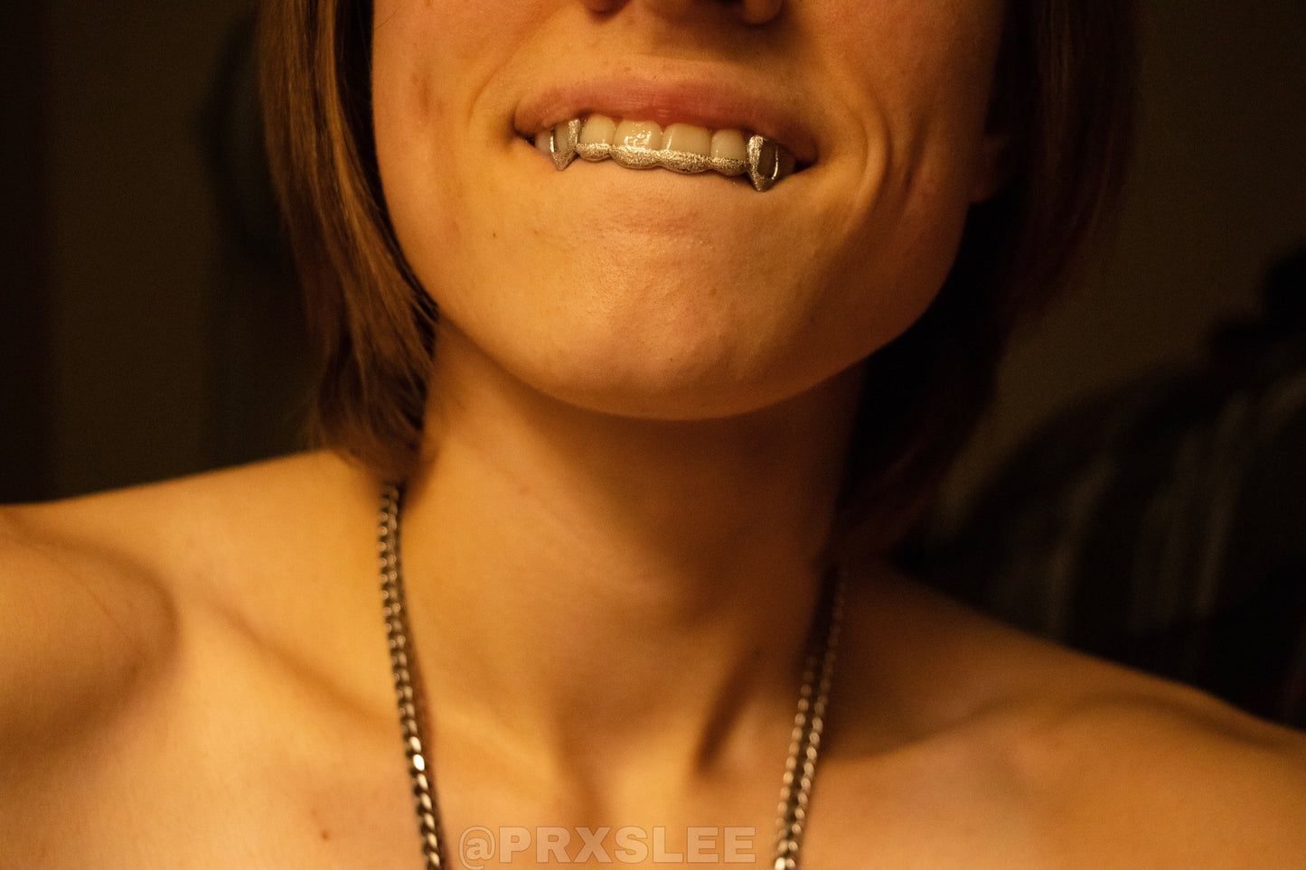 Solid Sterling Silver 6 Teeth with Connecting Bridge Grillz Bar