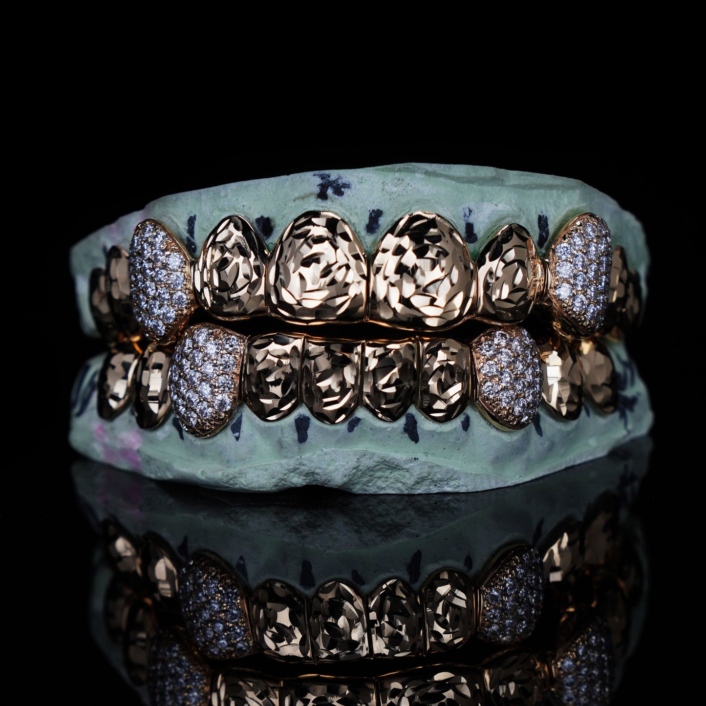 Iced Rose Cut Fang Grillz