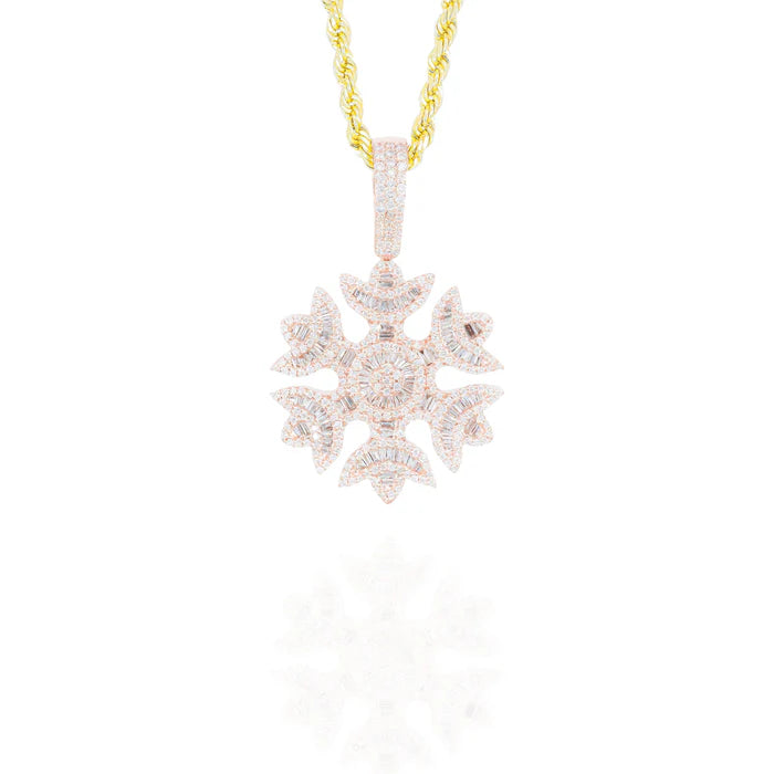 SnowFlake Baguette Diamond Pendant (Mid-Size)