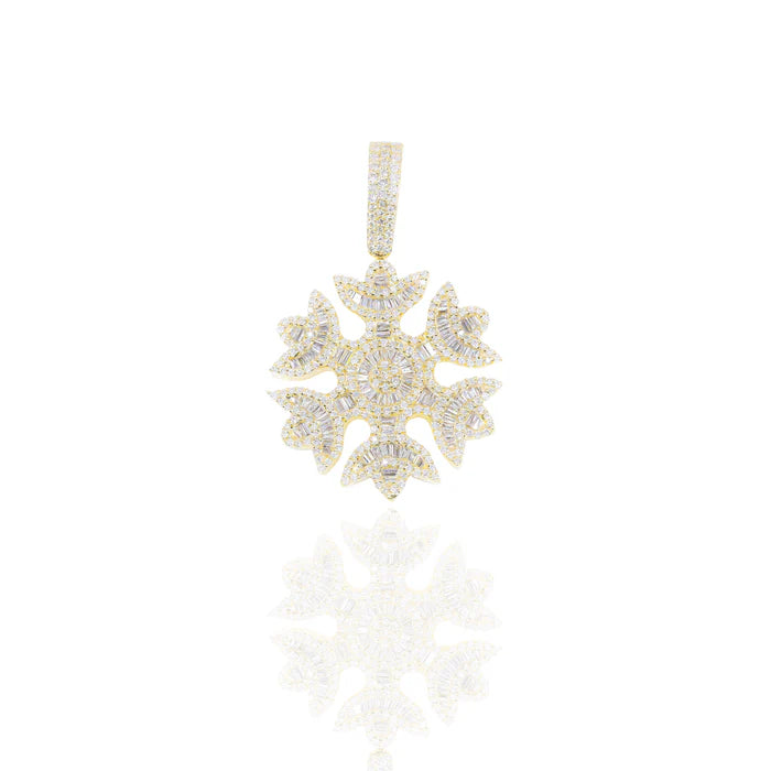 SnowFlake Baguette Diamond Pendant (Mid-Size)