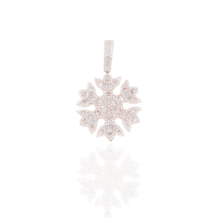 SnowFlake Baguette Diamond Pendant (Mid-Size)