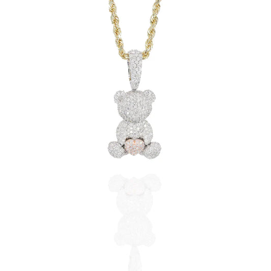 Love Teddy Bear Diamond Pendant