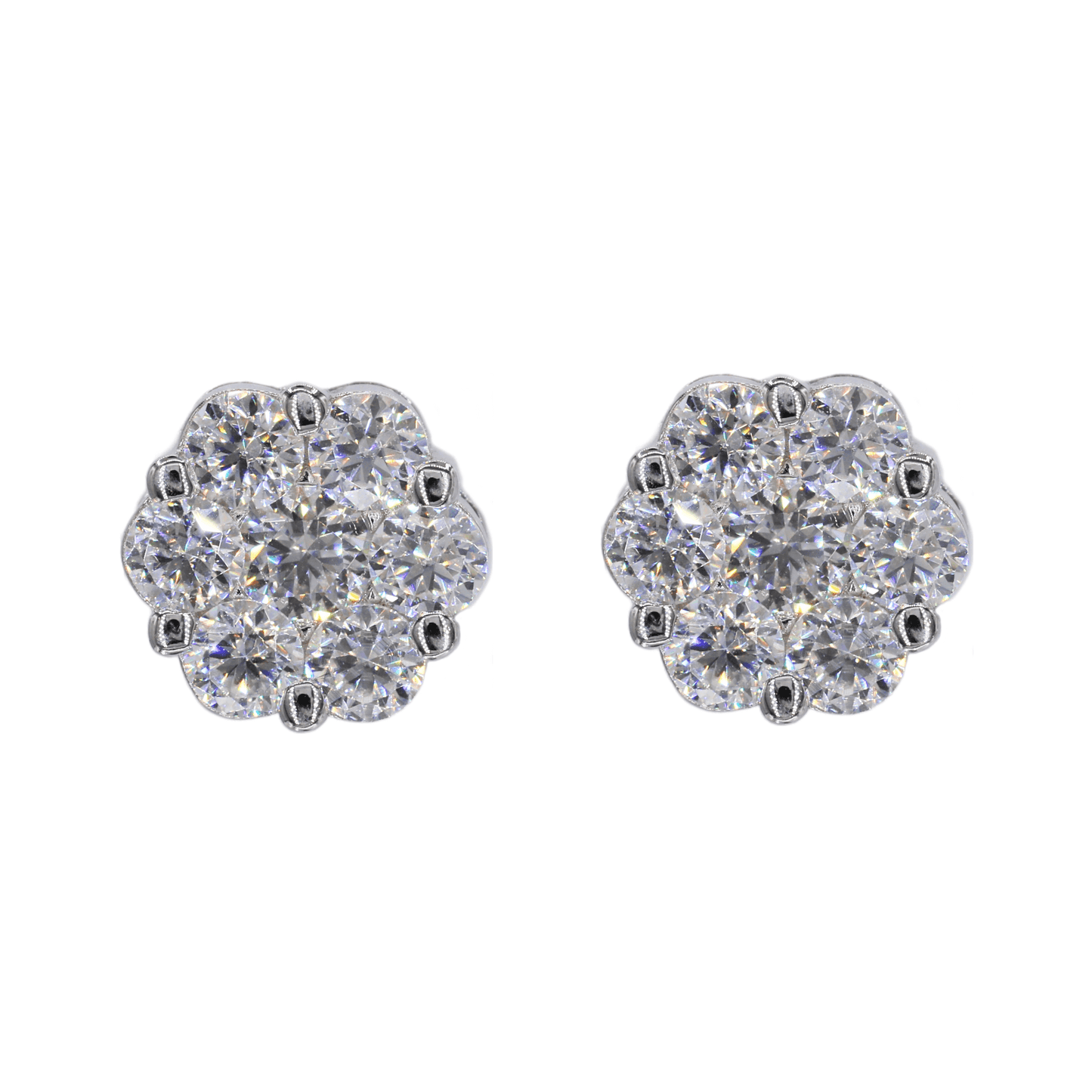 Flower VVS Moissanite Diamond Earrings - Moissanite Bazaar - moissanitebazaar.com
