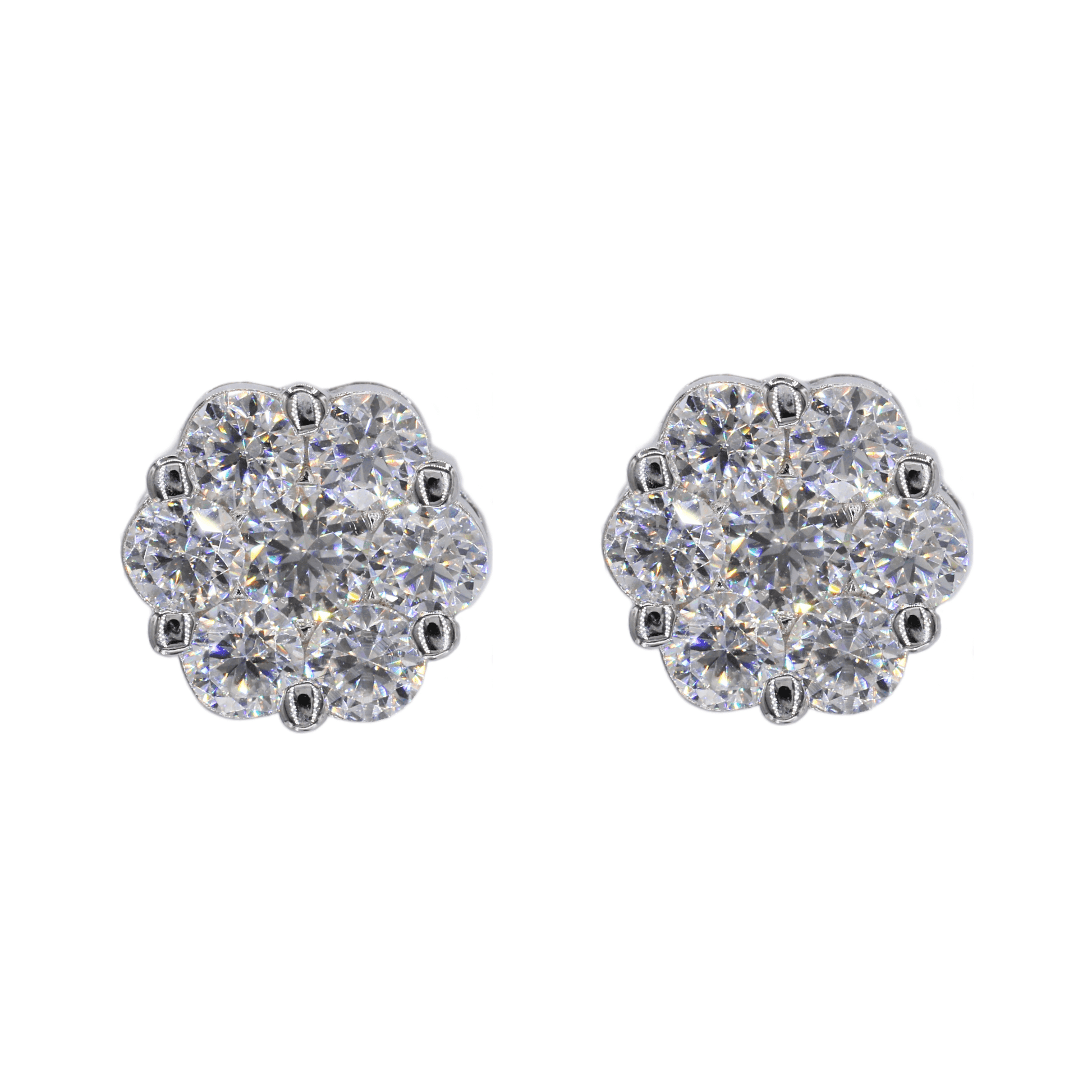 Flower VVS Moissanite Diamond Earrings - Moissanite Bazaar - moissanitebazaar.com