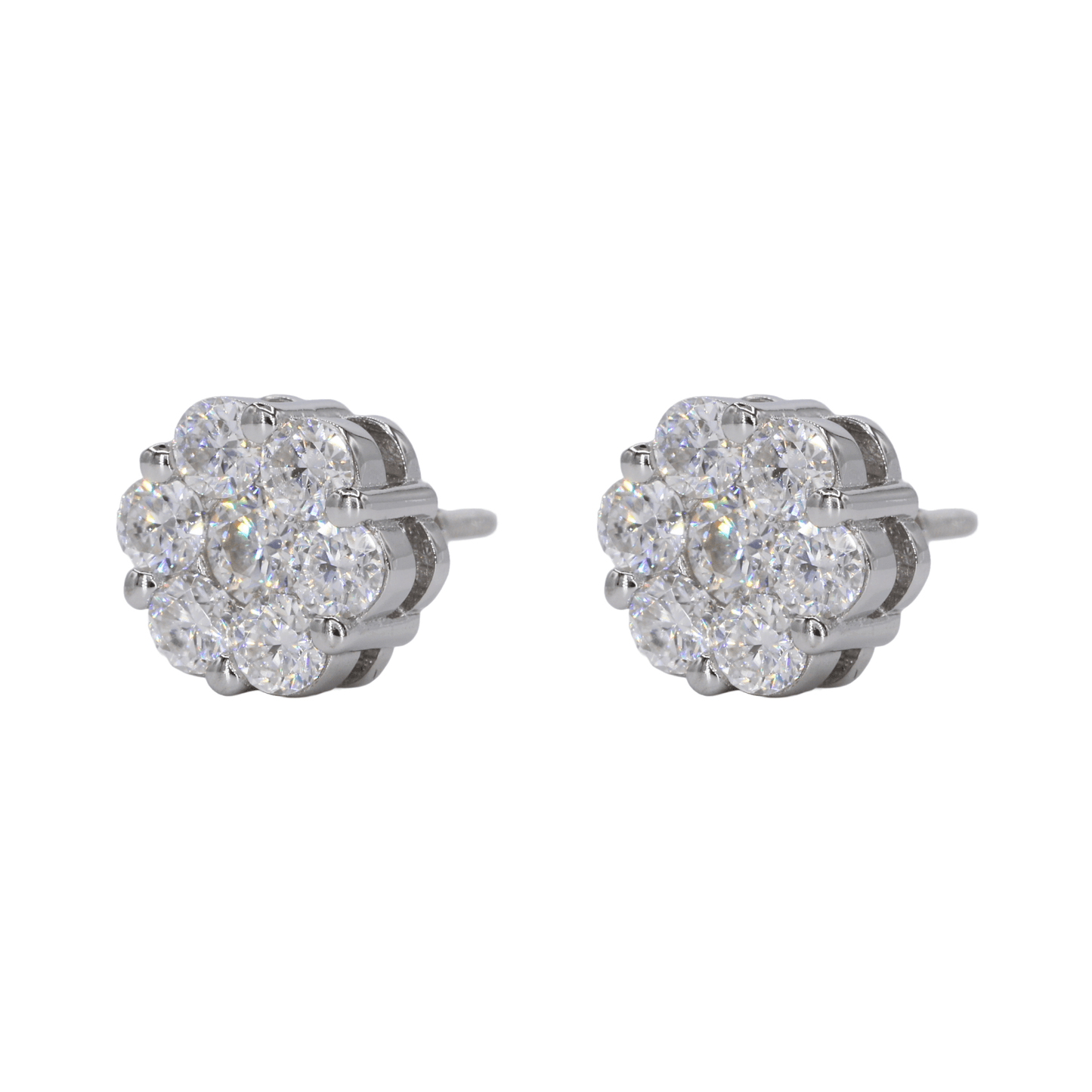 Flower VVS Moissanite Diamond Earrings - Moissanite Bazaar - moissanitebazaar.com