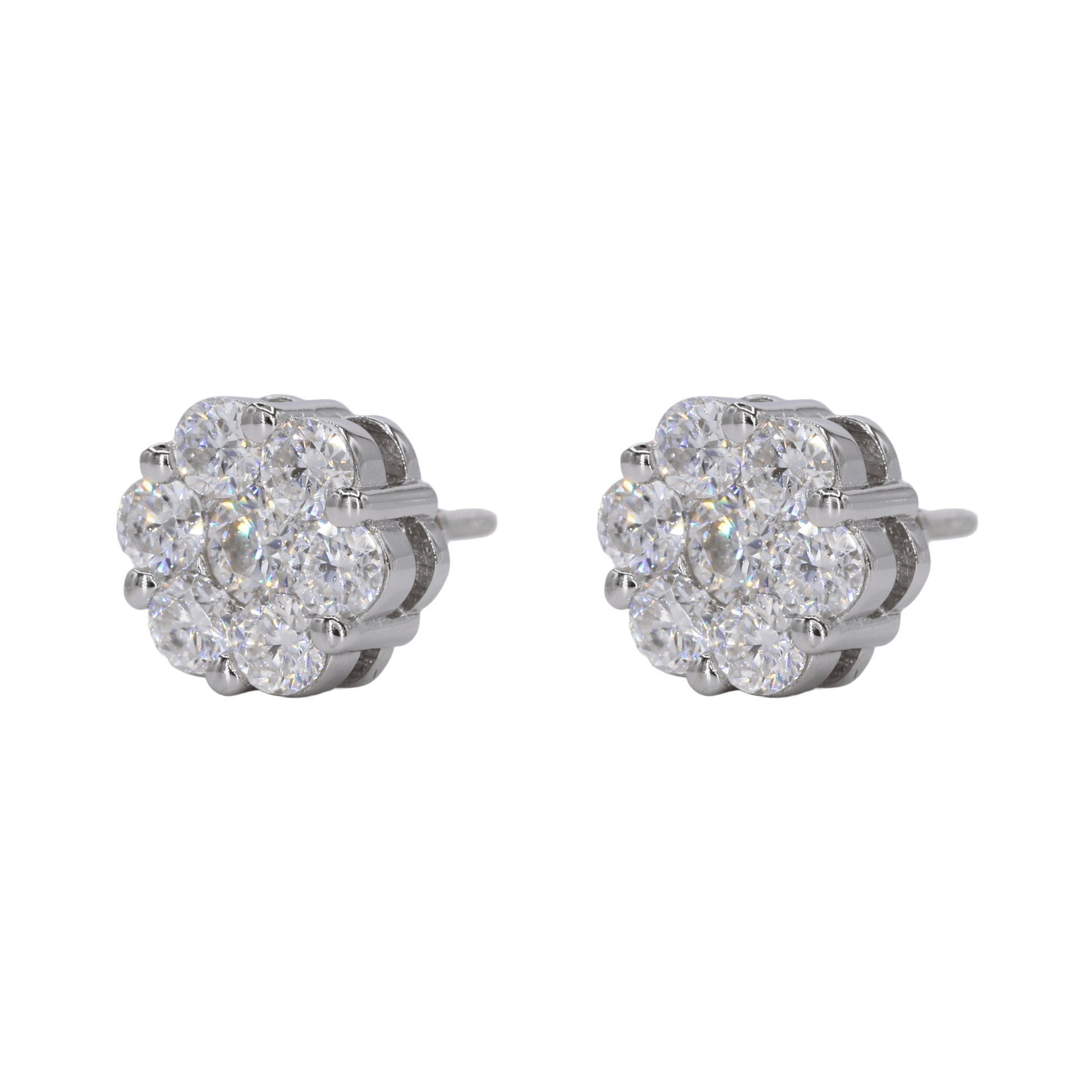 Flower VVS Moissanite Diamond Earrings - Moissanite Bazaar - moissanitebazaar.com