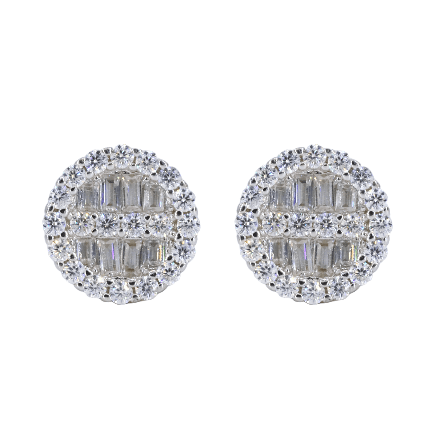 Baguette Infill VVS Moissanite Daimond Earrings - Moissanite Bazaar - moissanitebazaar.com