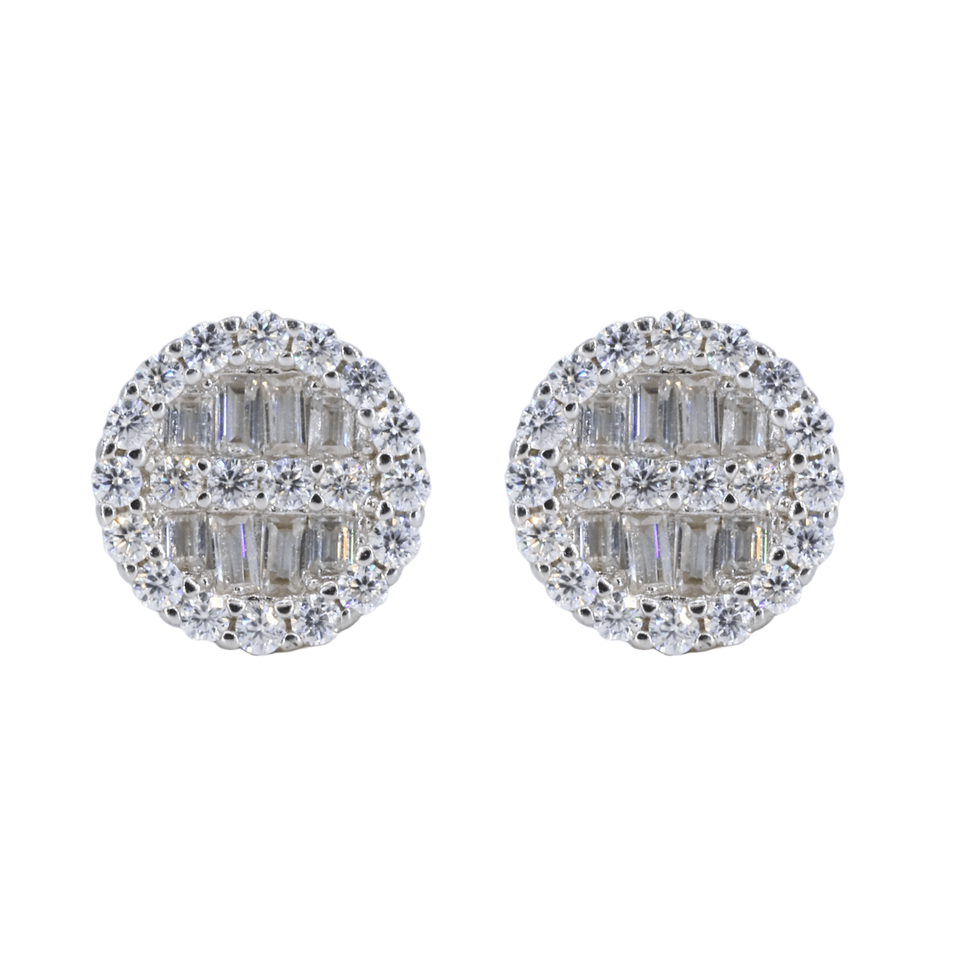 Baguette Infill VVS Moissanite Daimond Earrings - Moissanite Bazaar - moissanitebazaar.com