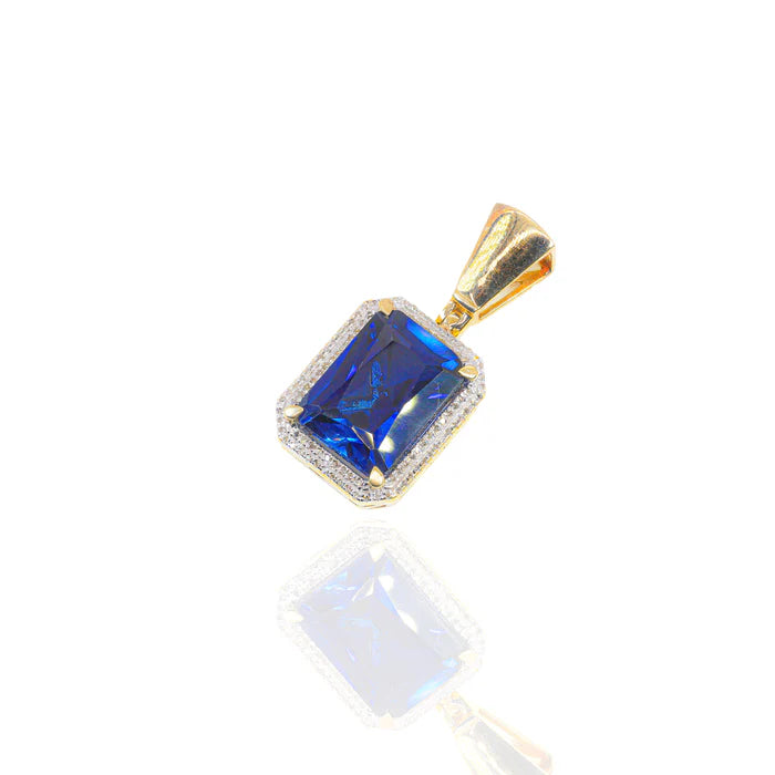 Blue Gemstone Diamond Pendant