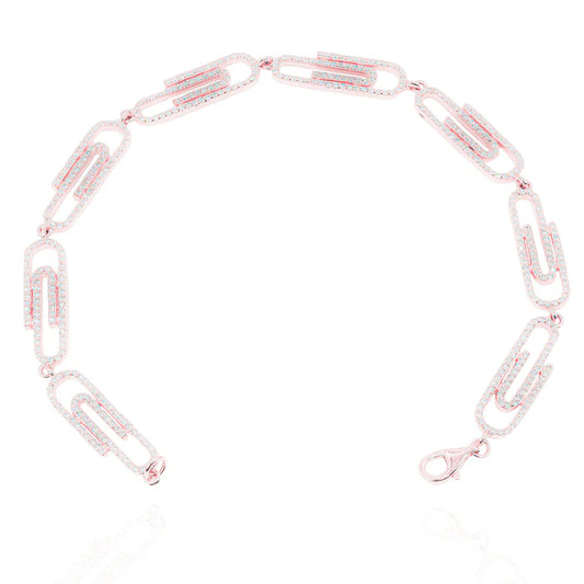 Paper Clip Diamond Bracelet