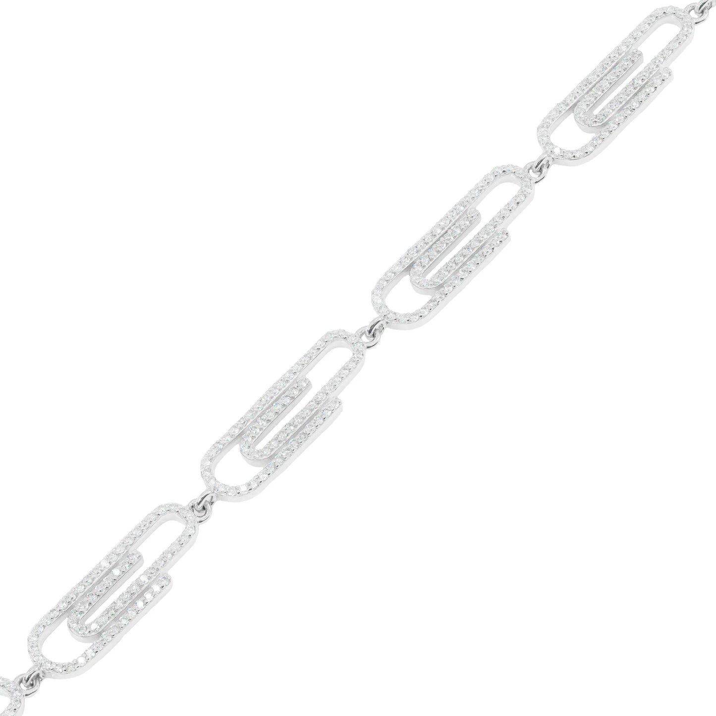 Paper Clip Diamond Bracelet