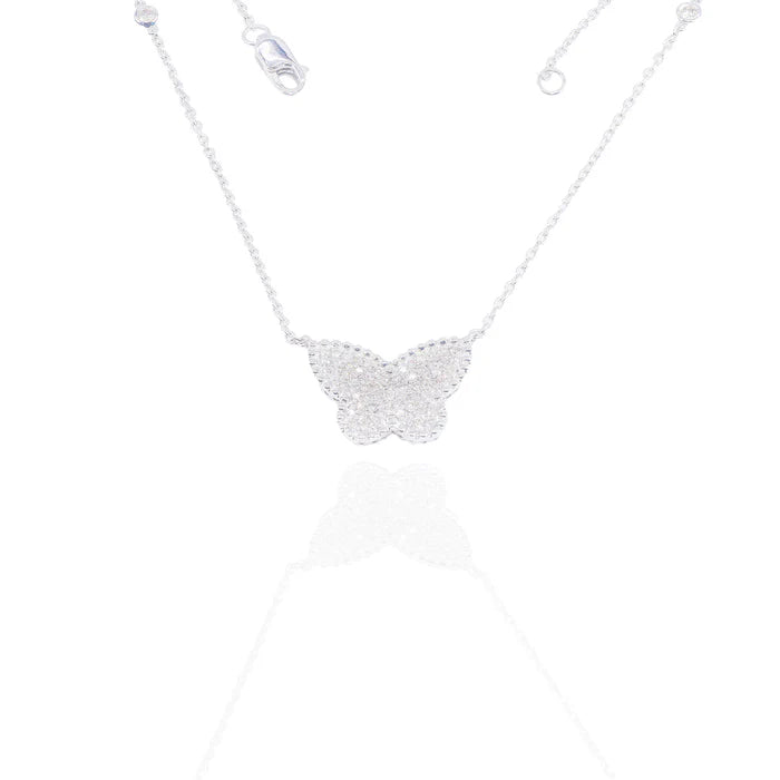 Diamond Butterfly Charm with Diamond By The Yard Chain