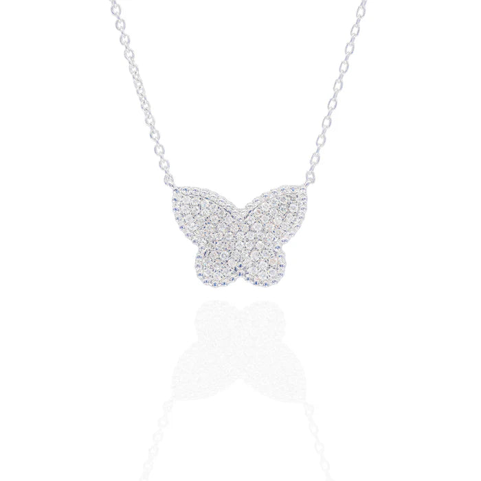 Diamond Butterfly Charm with Diamond By The Yard Chain