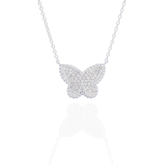 Diamond Butterfly Charm with Diamond By The Yard Chain