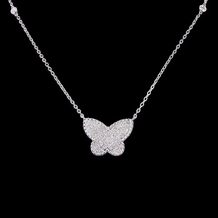 Diamond Butterfly Charm with Diamond By The Yard Chain