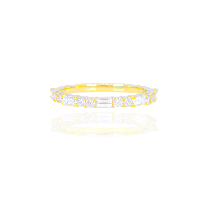 Baguette & Round Diamond Band