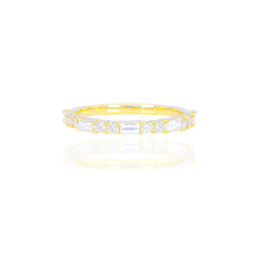 Baguette & Round Diamond Band
