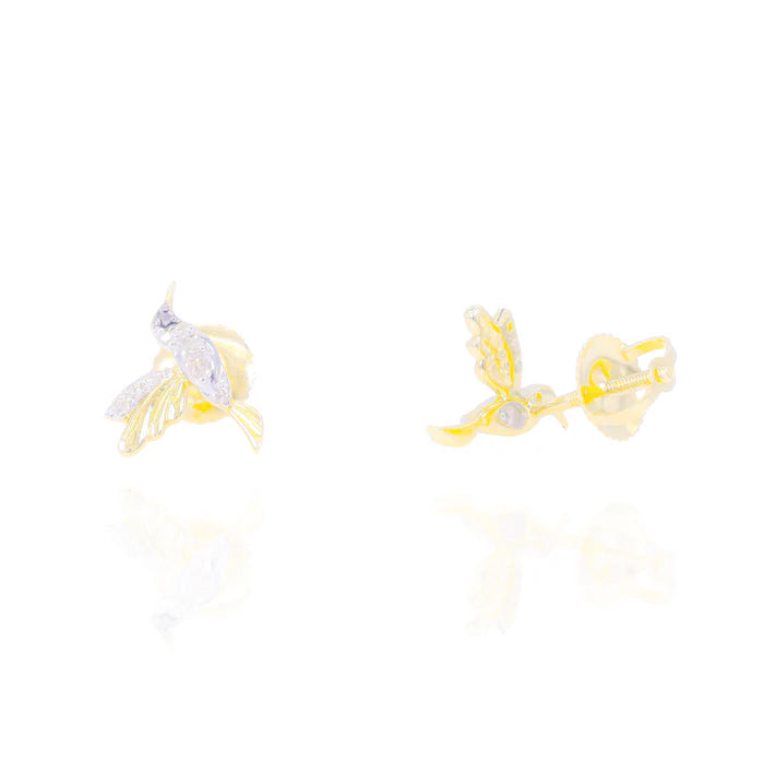 Hummingbird Gold & Diamond Earrings