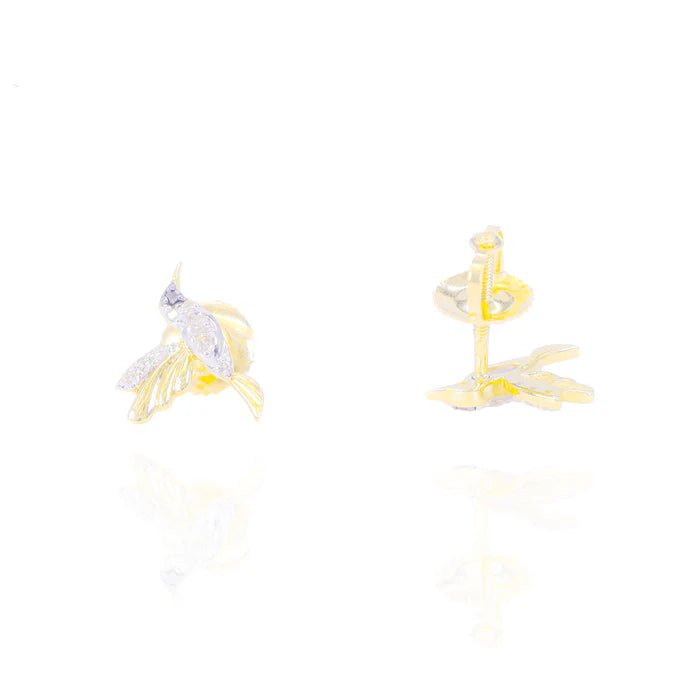 Hummingbird Gold & Diamond Earrings