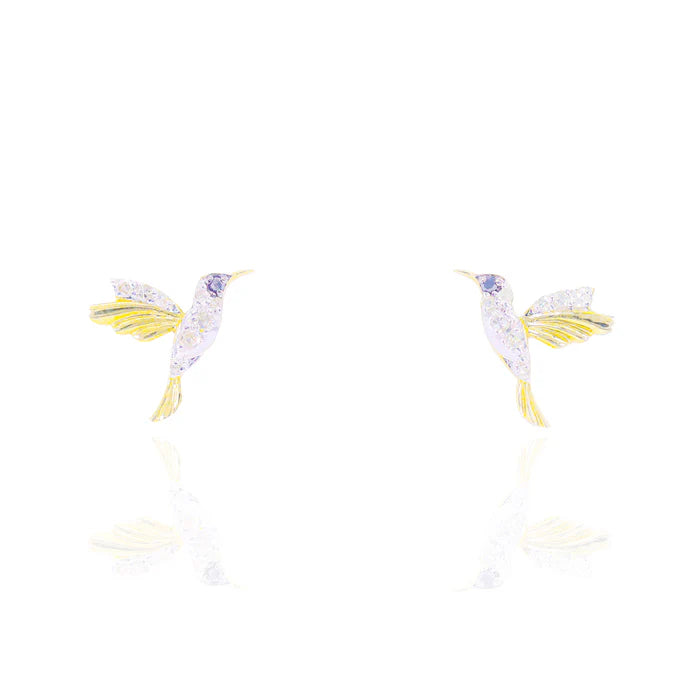 Hummingbird Gold & Diamond Earrings