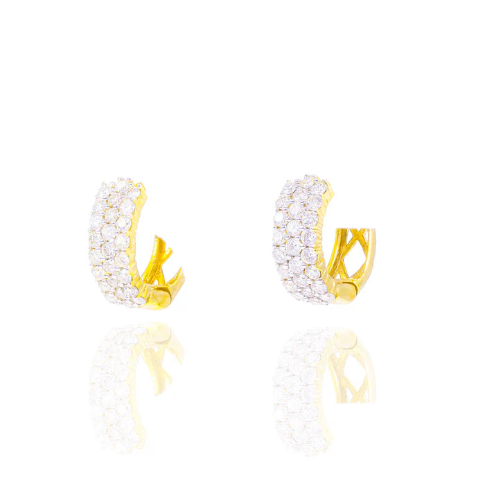 Small Diamond Huggie/Hoop Earrings