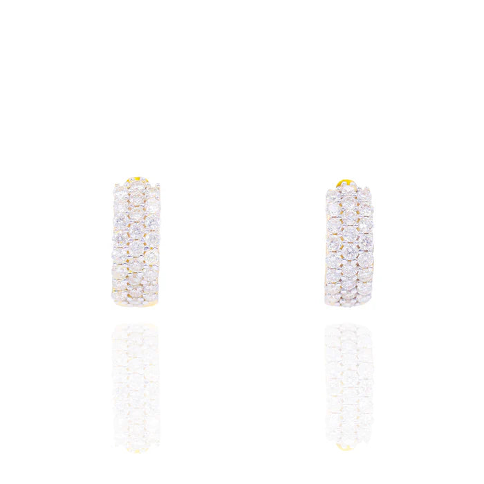 Small Diamond Huggie/Hoop Earrings
