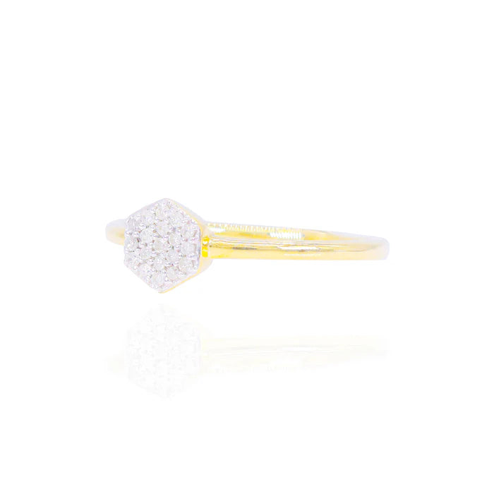 Hexagon Top Diamond Ring
