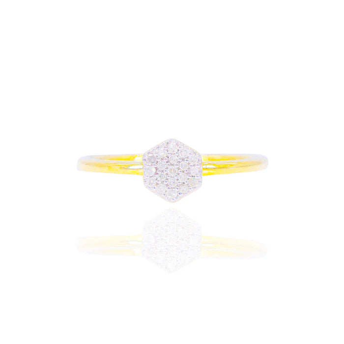 Hexagon Top Diamond Ring