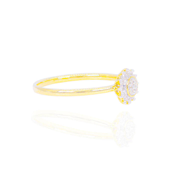 Flower Cluster Diamond Ring Band