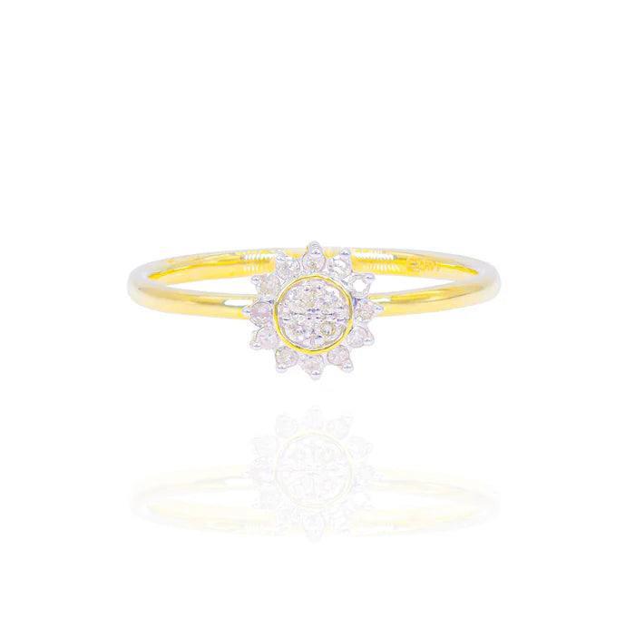 Flower Cluster Diamond Ring Band