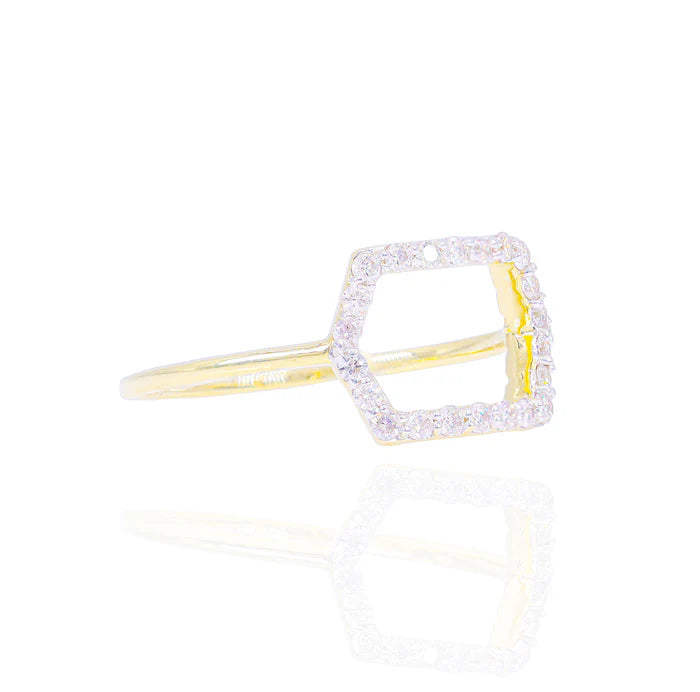 Open Rectangle Diamond Cocktail Ring