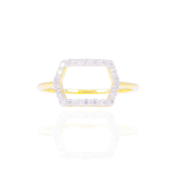 Open Rectangle Diamond Cocktail Ring
