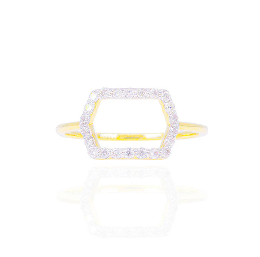 Open Rectangle Diamond Cocktail Ring