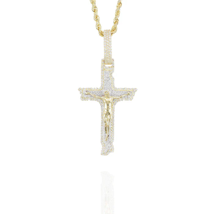 Diamond Cross With Jesus Pendant