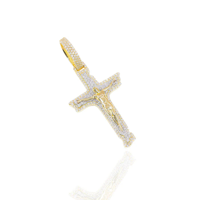 Diamond Cross With Jesus Pendant