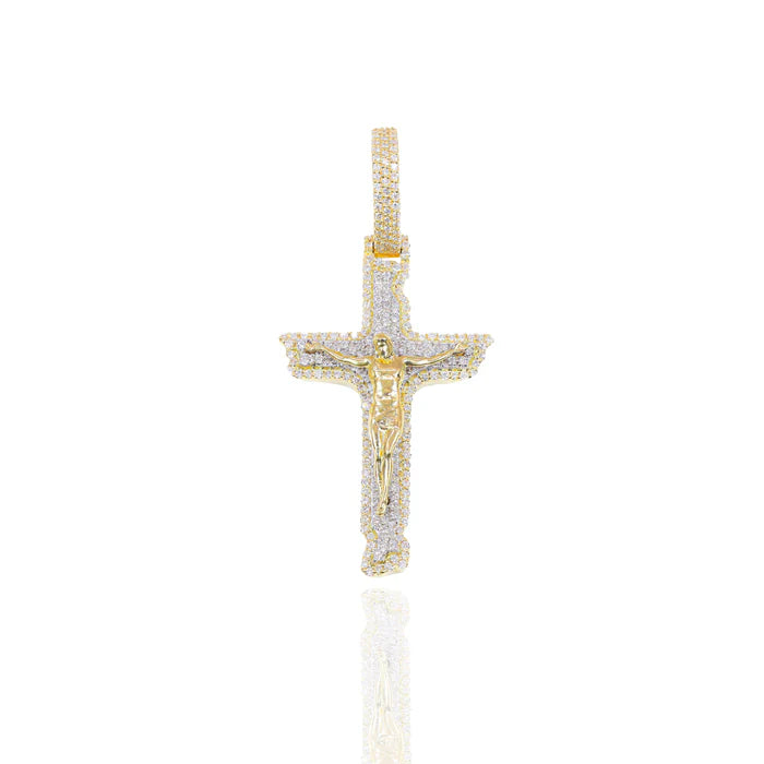 Diamond Cross With Jesus Pendant